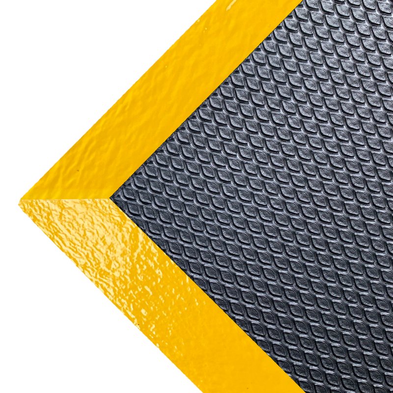 anti-fatigue mat with yellow borders