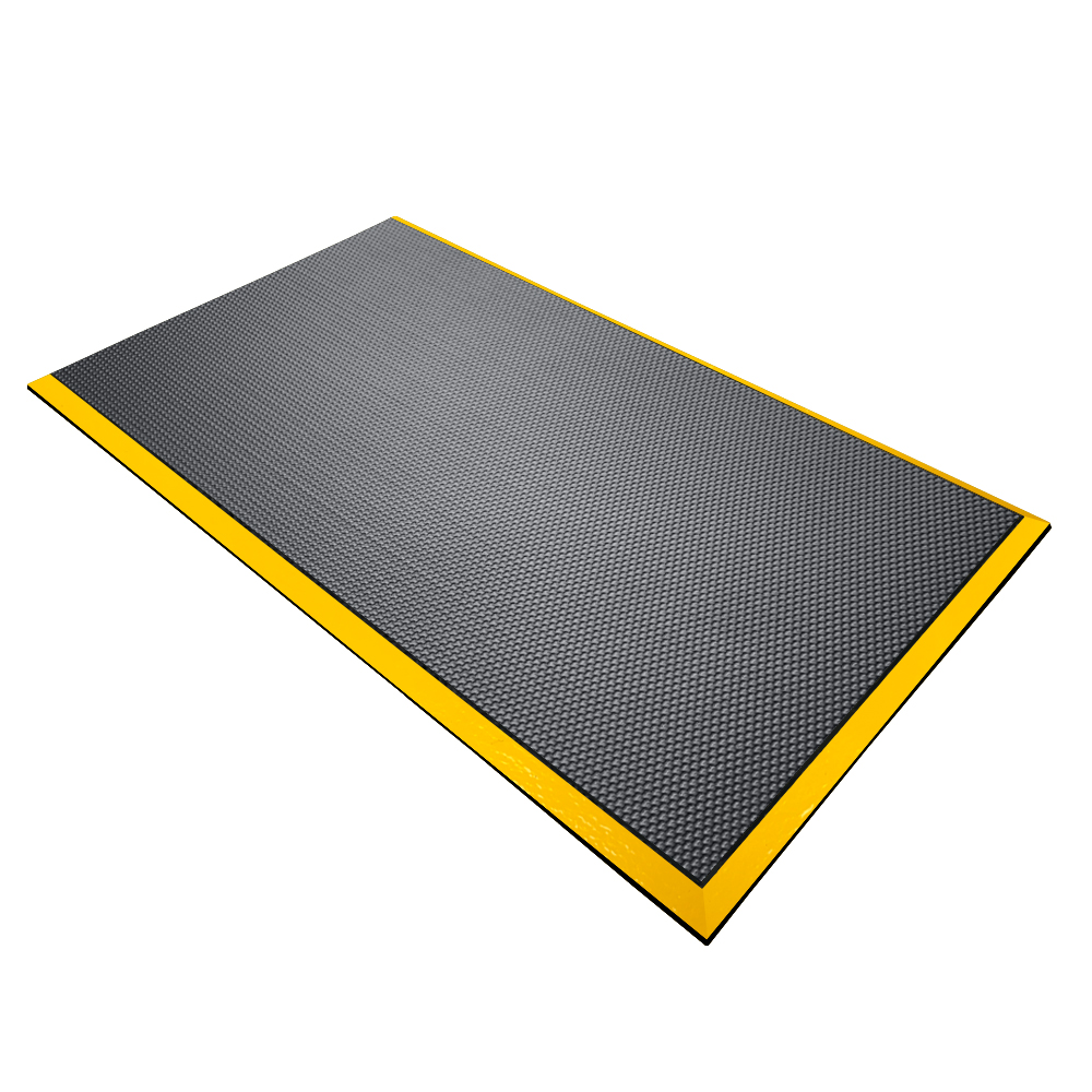 durable anti-fatigue mat with yellow border